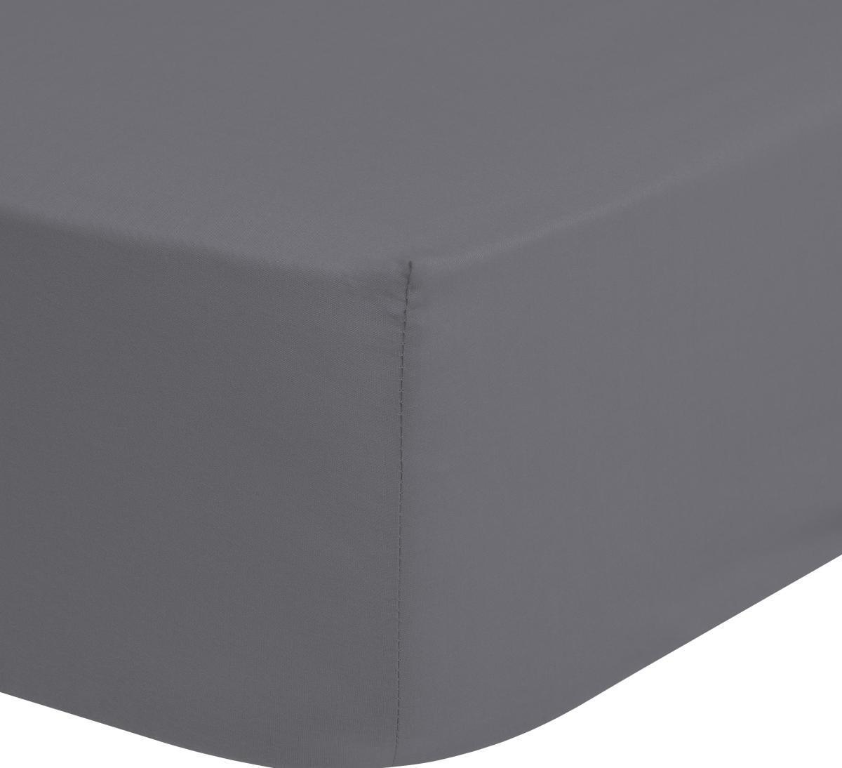 Spannleintuch Satin ca. 90x220cm - Grau, Basics, Textil (90/220cm) - MID.YOU