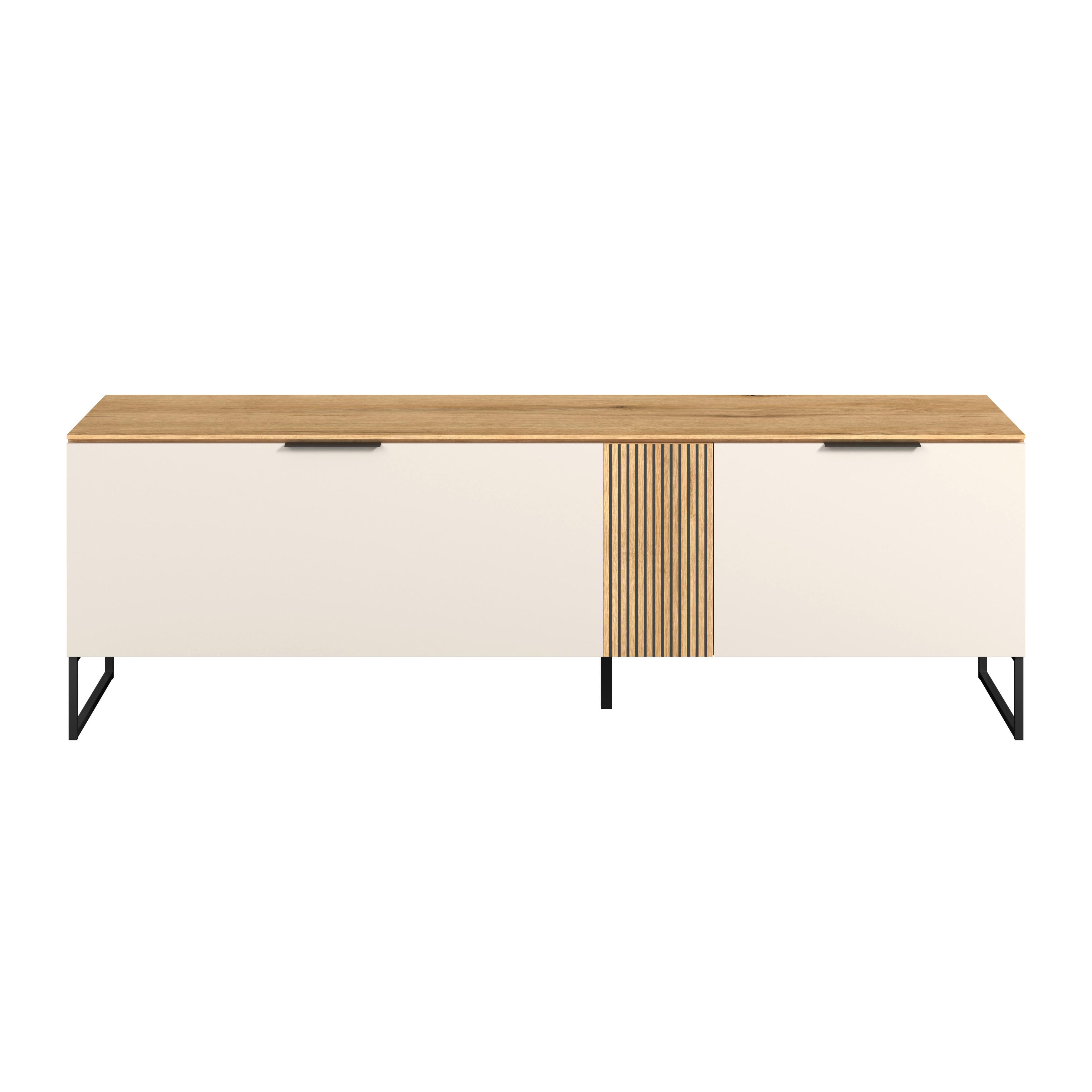 Comodă TV KING - cașmir/culoare lemn stejar, Modern, material pe bază de lemn (170/54/40cm) - Modern Living