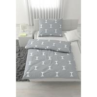 Lenjerie de pat Retro, cca. 140x200/50x70 cm - alb/gri, Modern, textil (140/200cm) - Mömax