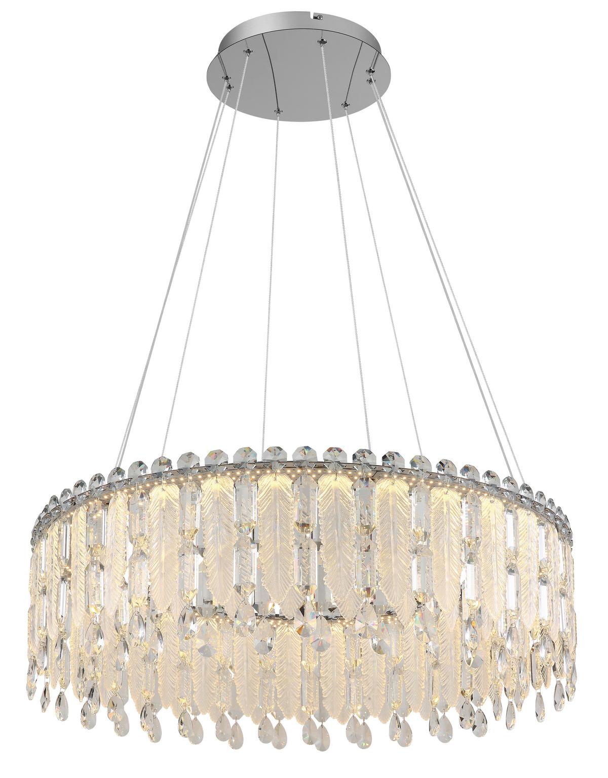 LED-HÄNGELEUCHTE 67176-78 KLUNKA - Klar/Chromfarben, Lifestyle, Glas/Kunststoff (79,5/120cm) - Globo