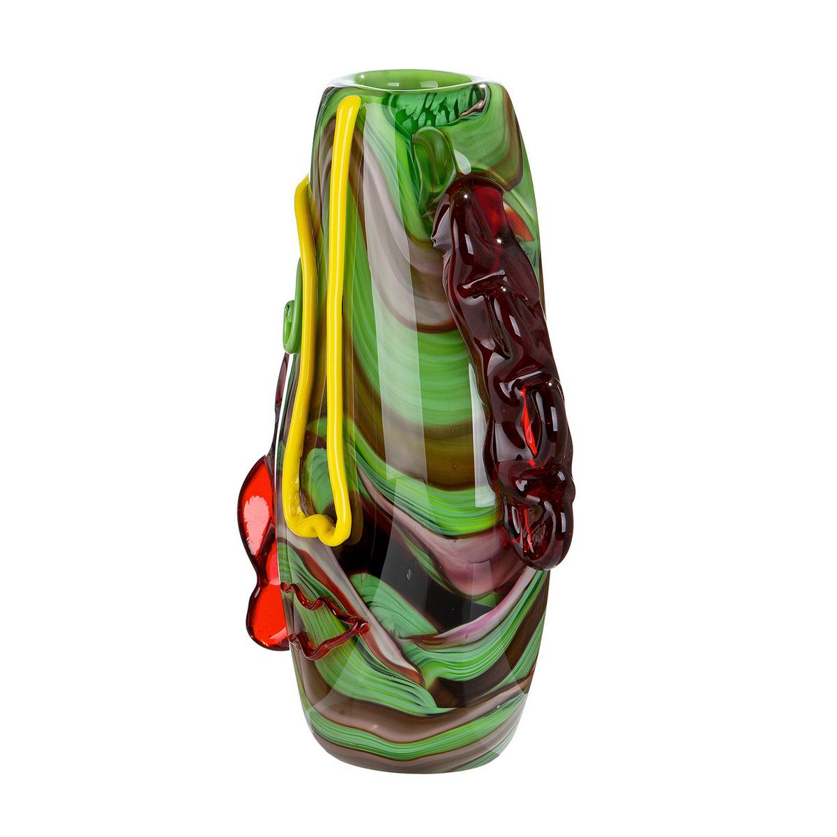 Dekovase Conturo Rot/Gelb/Grün - Gelb/Rot, Basics, Glas (27/30/10cm)