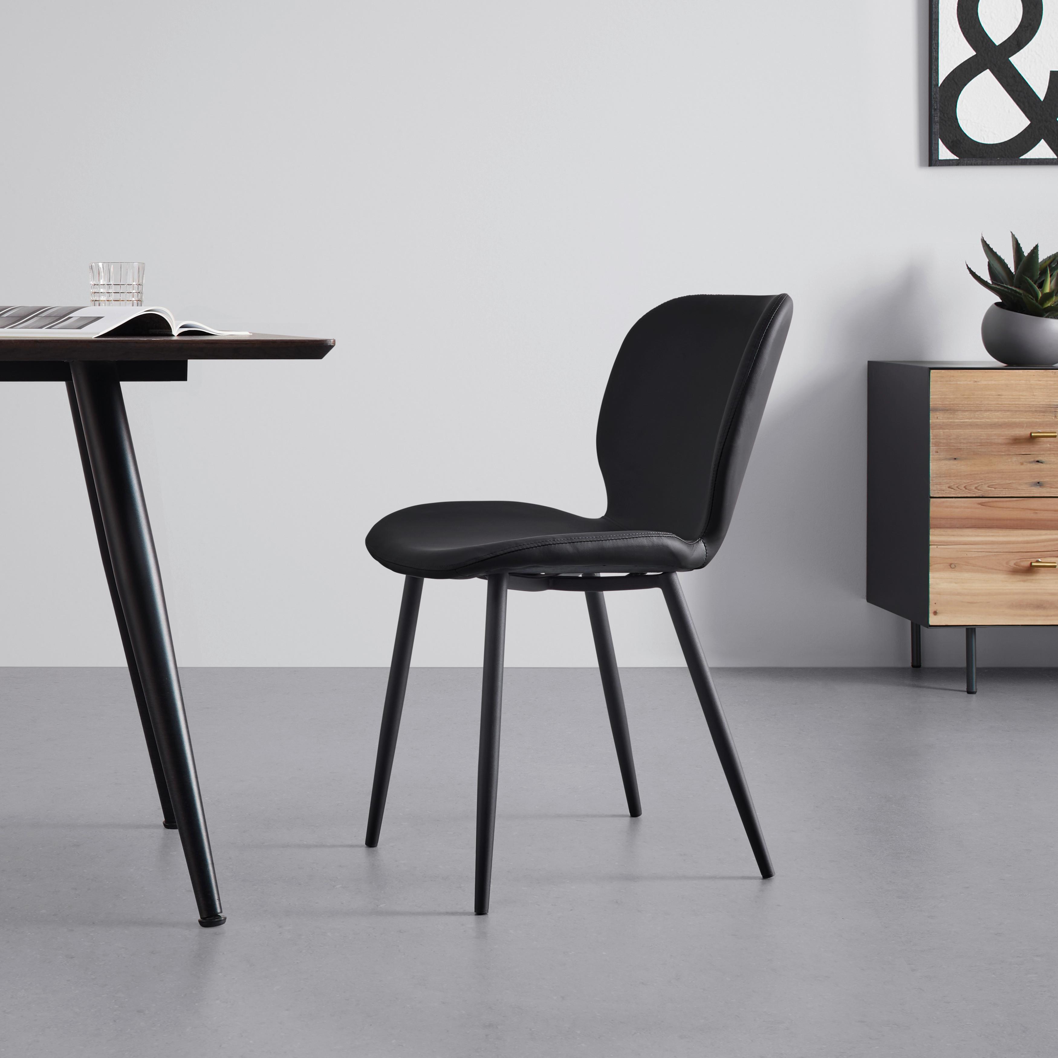 KRZESŁO IERY - czarny, Modern, metal/drewno (46/83/54cm) - Bessagi Home