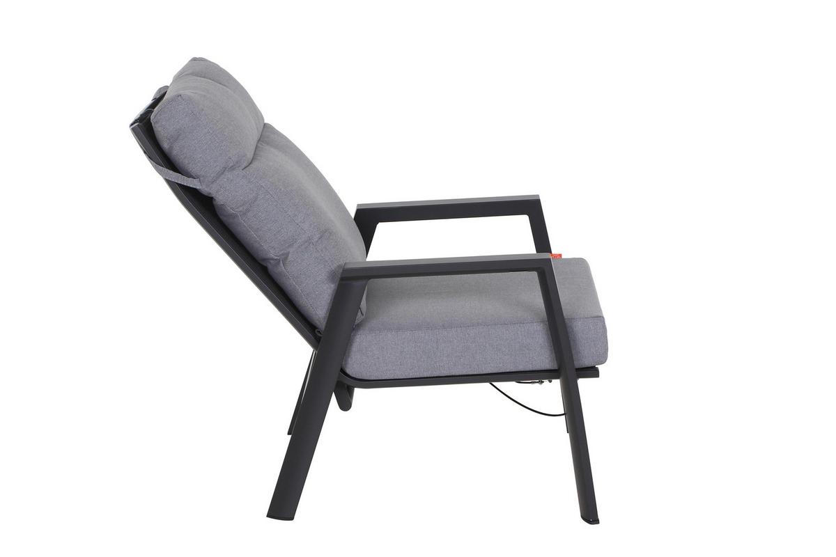 Loungesessel J04048 Anthrazit - Dunkelgrau/Anthrazit, Basics, Kunststoff/Textil (72,5/99/82,5cm) - Siena Garden