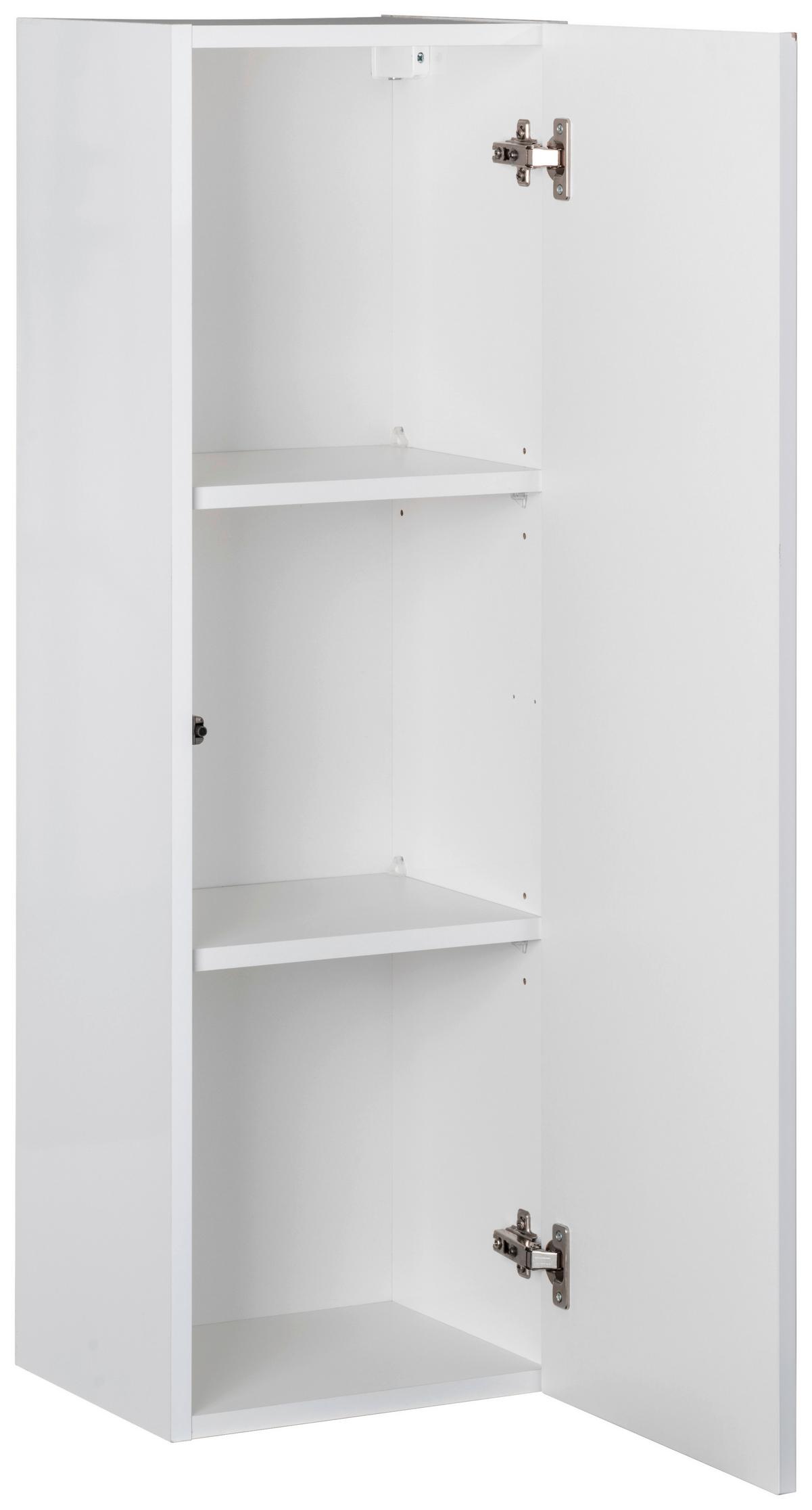 Hängender Midischrank "New Yor k" Weiß B: 33 cm - Weiß Hochglanz/Weiß, MODERN, Glas/Holzwerkstoff (33/102/28,5cm) - MID.YOU