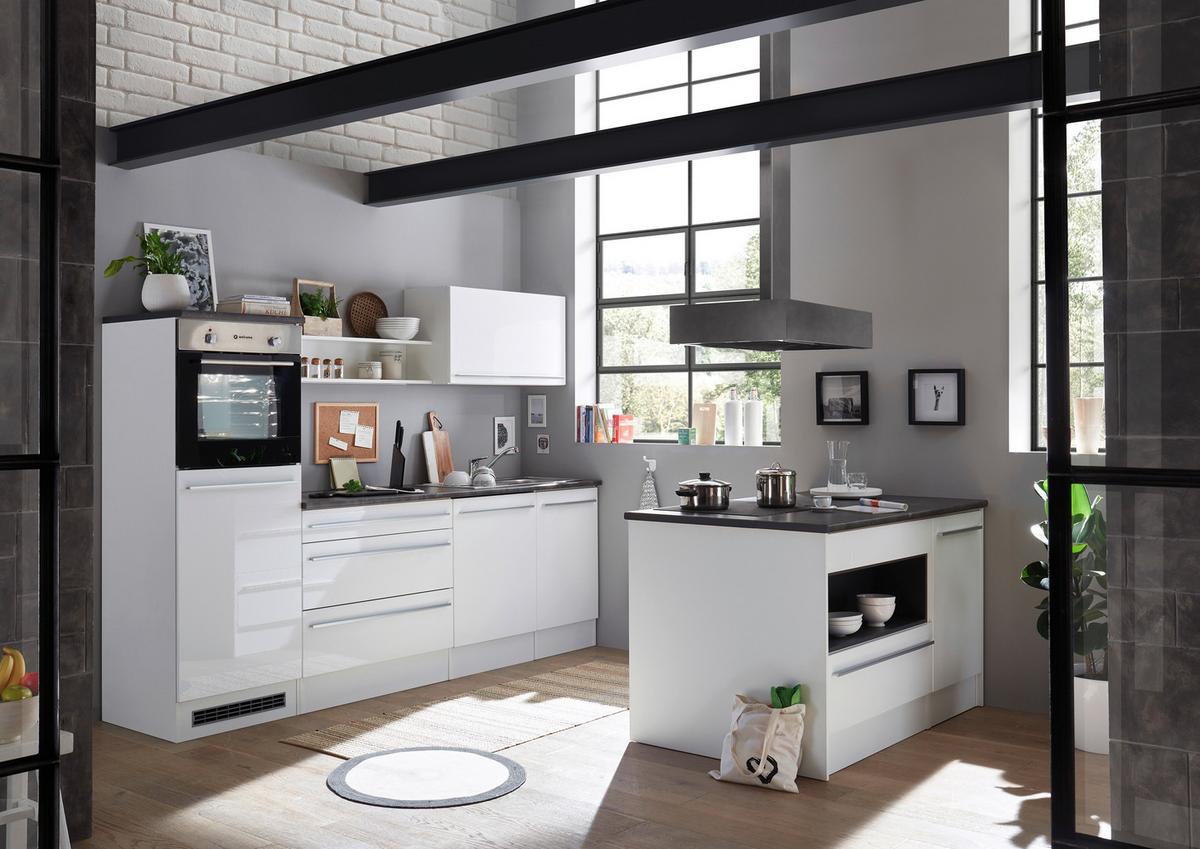 Bucătărie fără electrocasnice JAZZ - alb/gri închis, Modern, material pe bază de lemn (260/200/60cm) - Modern Living