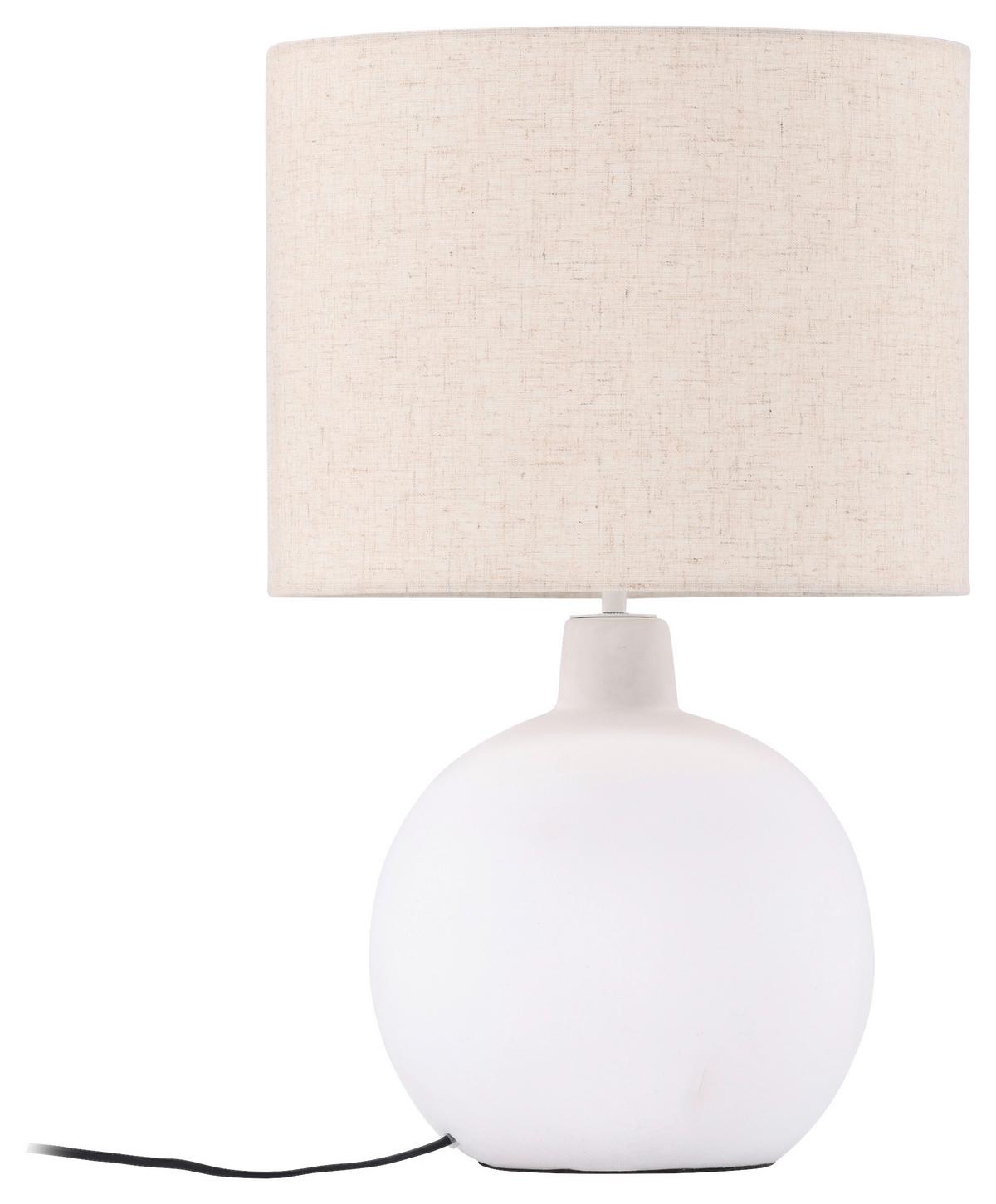 TISCHLEUCHTE TORCELLO - Beige/Weiß, Basics, Stein/Textil (32/51/32cm) - P & B
