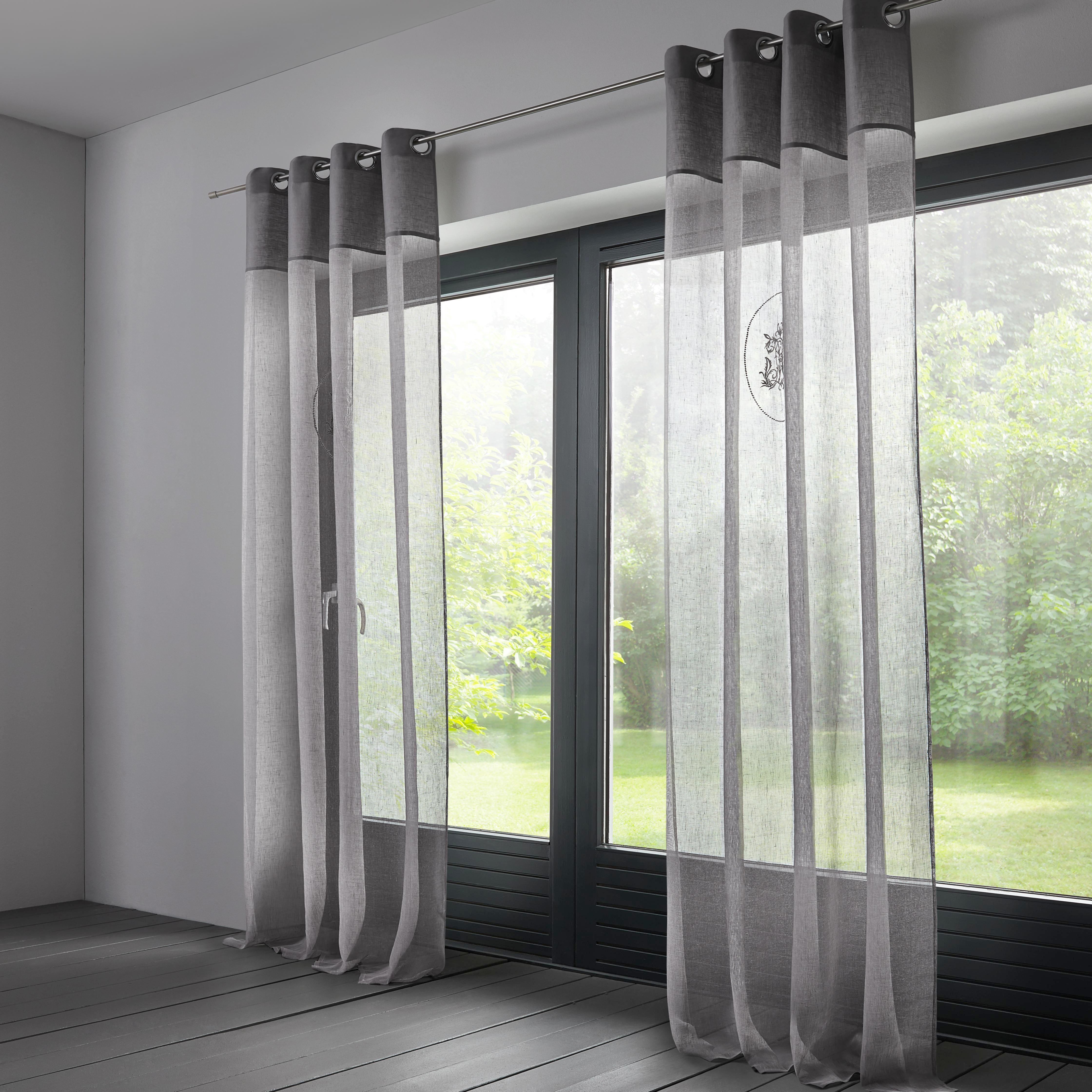 Vorhang in Hellgrau ca. 140x245cm 'Emily' - Hellgrau, KONVENTIONELL, Textil (140/245cm) - Bessagi Home