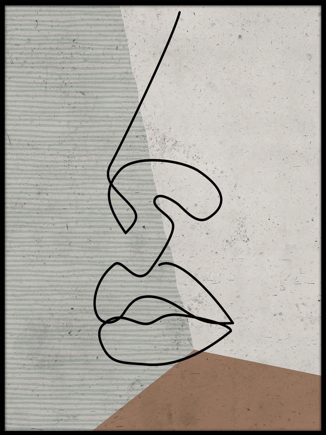 Slika Elena - siva/črna, Moderno, papir/leseni material (50/70cm) - Modern Living