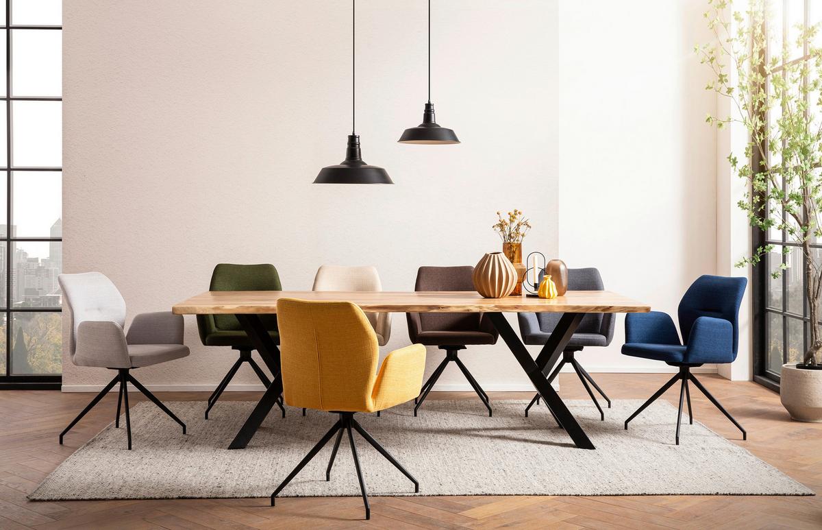 Naslanjač Hilda, Temno Siva, Vrtljiv - temno siva/črna, Moderno, kovina/tekstil (59/88/58cm) - Livetastic