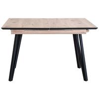 Ausziehtisch Daniel Giga S Eichefarben ca. 120-160cm - Eichefarben/Schwarz, Modern, Holzwerkstoff/Metall (120-160/80/75cm) - Mömax