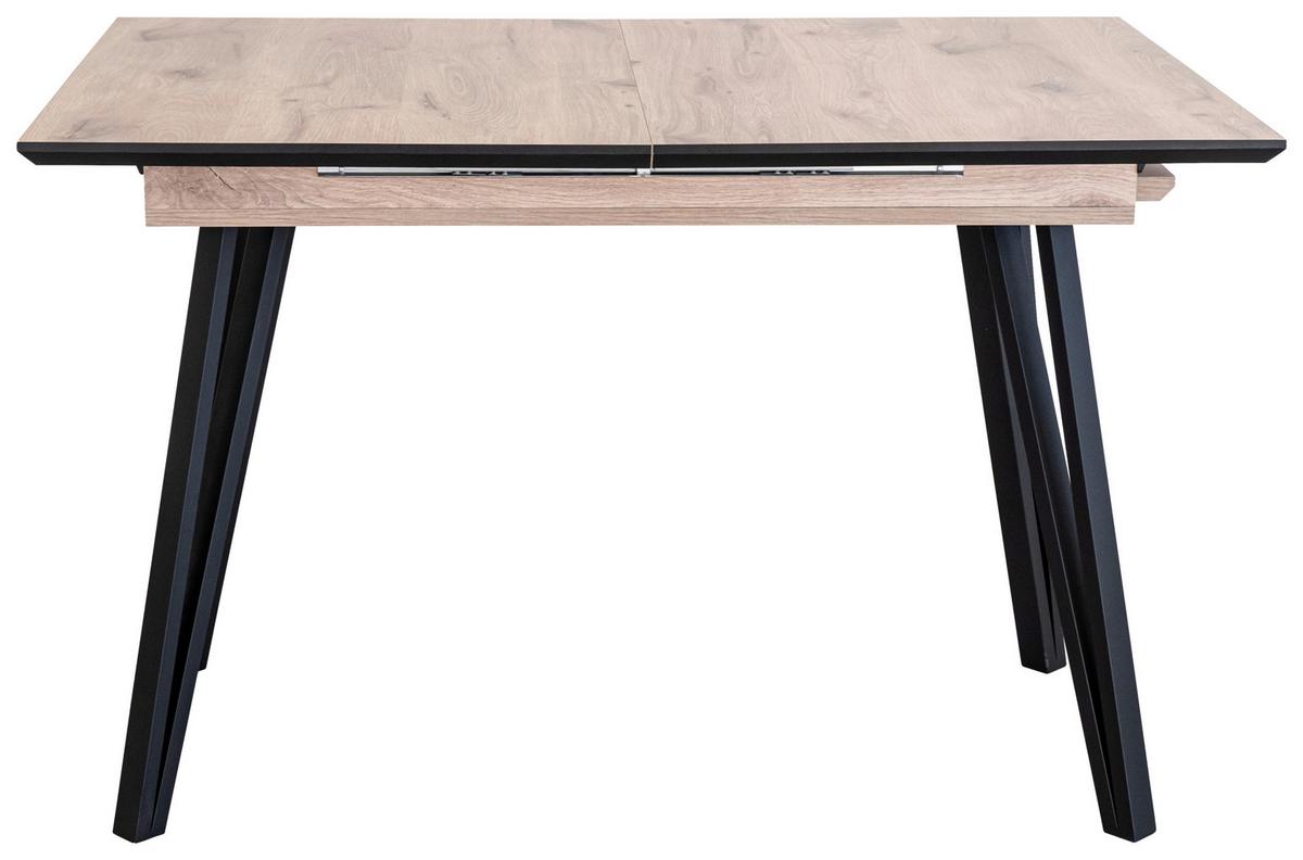 Ausziehtisch Daniel Giga S Eichefarben ca. 120-160cm - Eichefarben/Schwarz, Modern, Holzwerkstoff/Metall (120-160/80/75cm) - Mömax