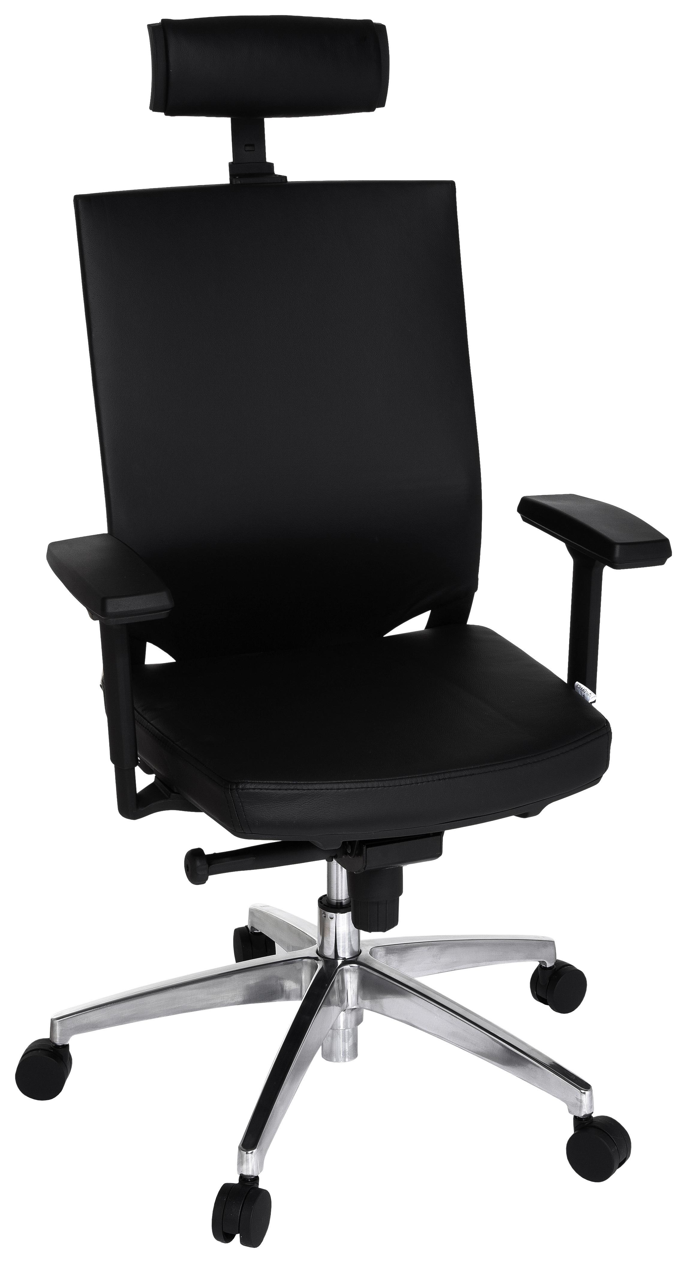 Pisarniški Stol Porto Max High, Črna - črna/barve aluminija, Moderno, kovina/umetna masa (59/117/49cm) - MID.YOU