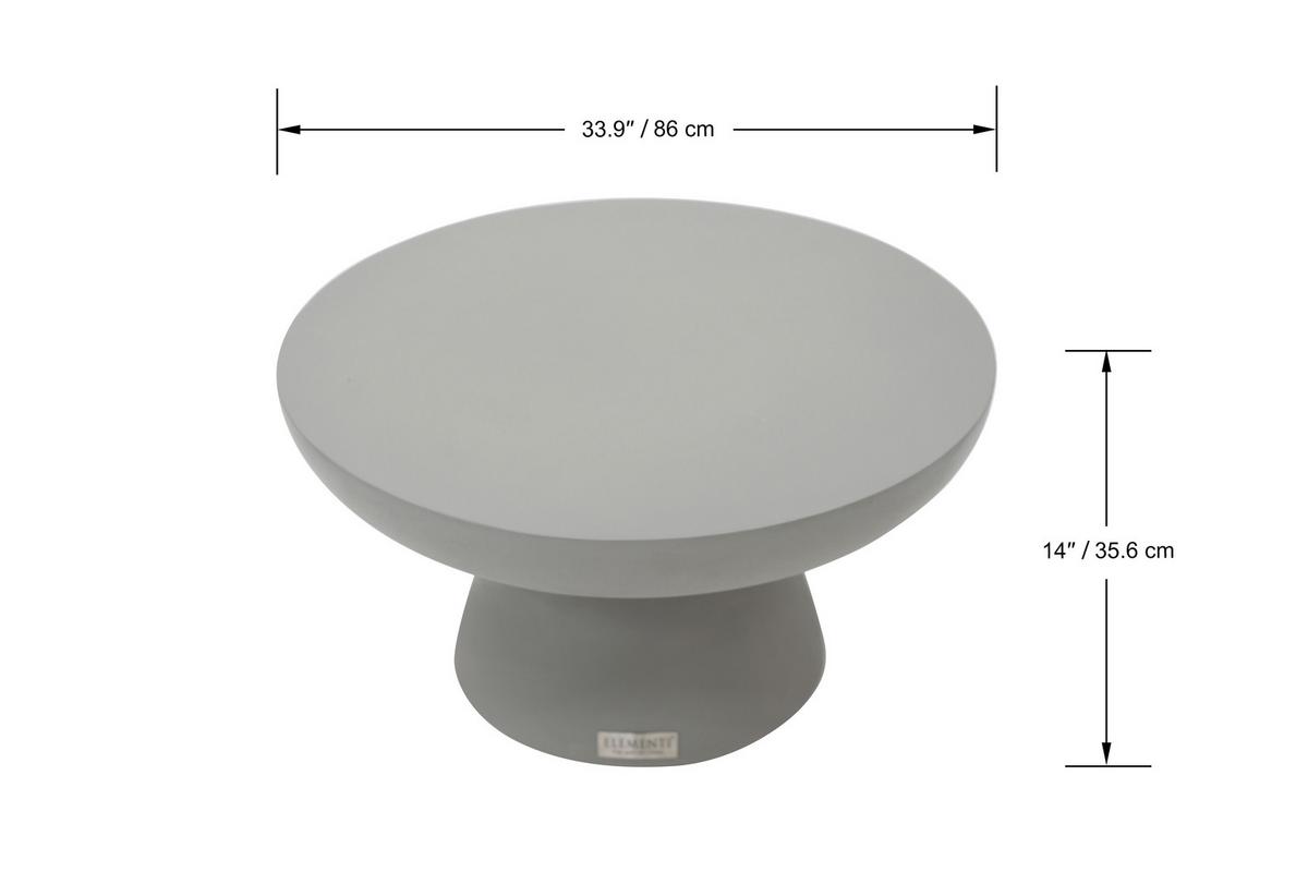 Loungetisch Kylix Faserbeton Grau - Grau, MODERN, Stein (86/86/35,6cm) - Gardenson