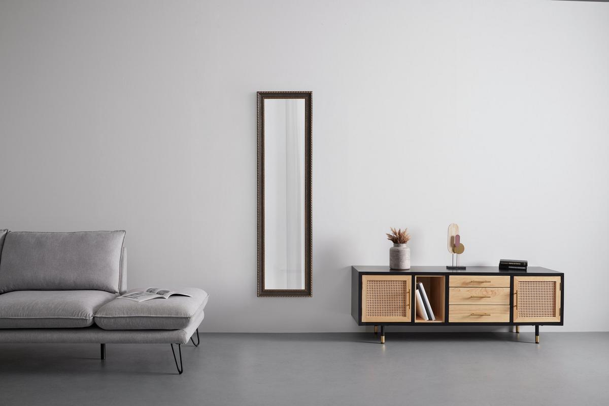 Wandspiegel Karma in Dunkelbraun - Dunkelbraun, Lifestyle, Glas/Kunststoff (42/162cm) - Mömax