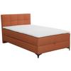 Oblazinjena Postelja Freddie, Opečnato Rjava, 100x200 - opečnato rjava/črna, Konvencionalno, kovina/tekstil (100/200cm) - Mömax