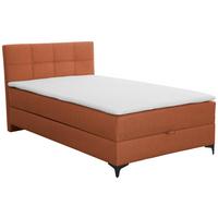 Oblazinjena Postelja Freddie, Opečnato Rjava, 100x200 - opečnato rjava/črna, Konvencionalno, kovina/tekstil (100/200cm) - Mömax