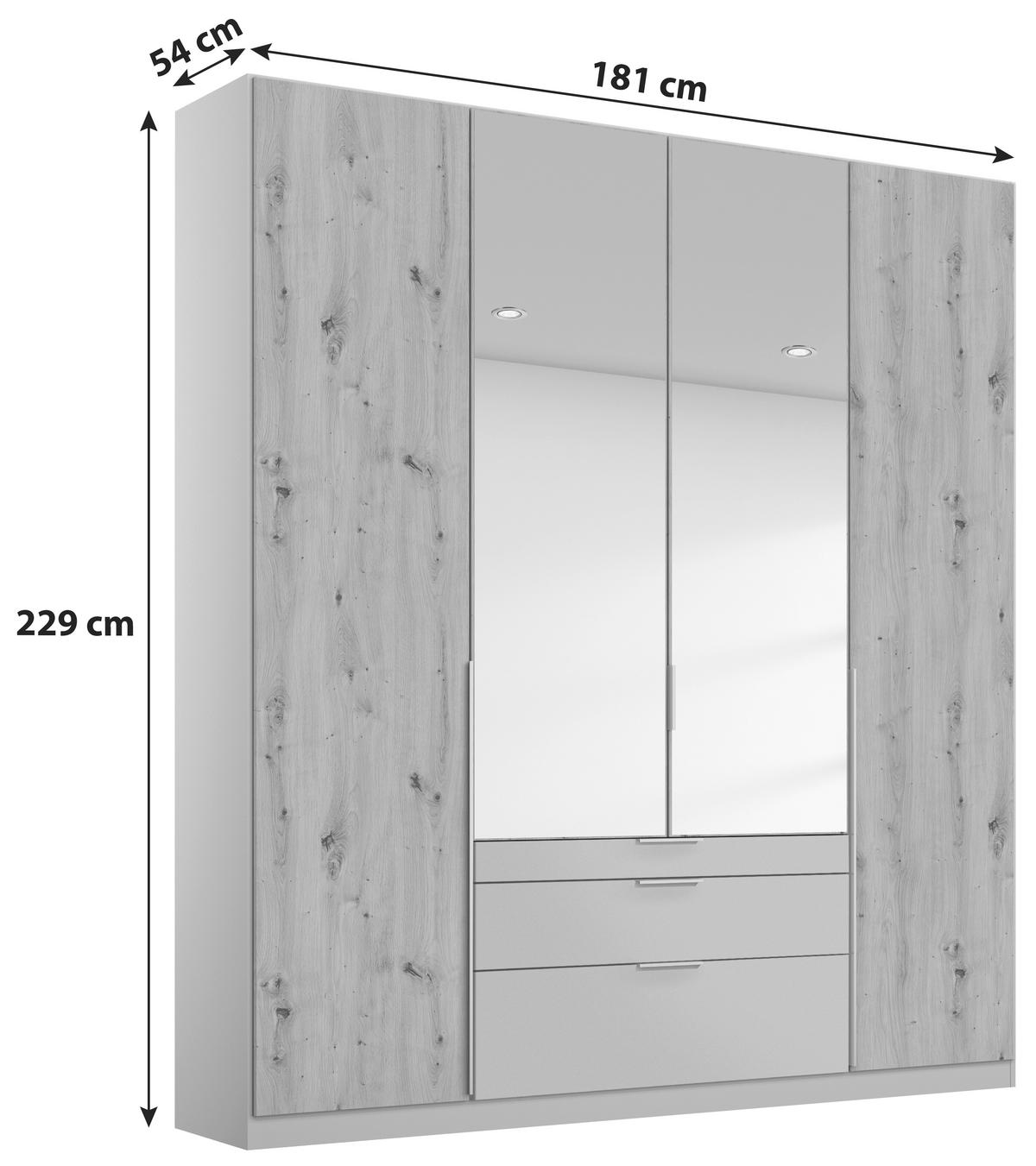 DULAP USI ROTATIVE ALABAMA - argintiu/gri deschis, Modern, material pe bază de lemn (181/229/54cm)