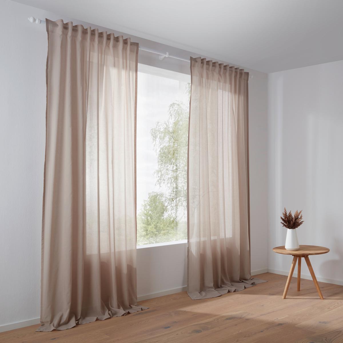 rideau prêt à poser in Beige ca. 140x255-267cm - Beige, Natur, Textil (140/255-267cm) - ecoTree