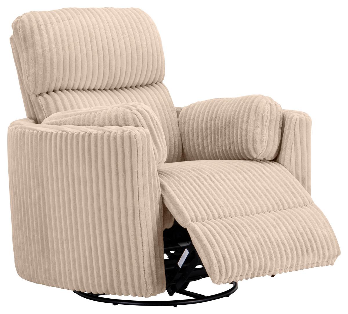 Fotelj Palermo, Bež - črna/bež, Design, kovina/tekstil (100.5/96/103.5cm) - Livetastic