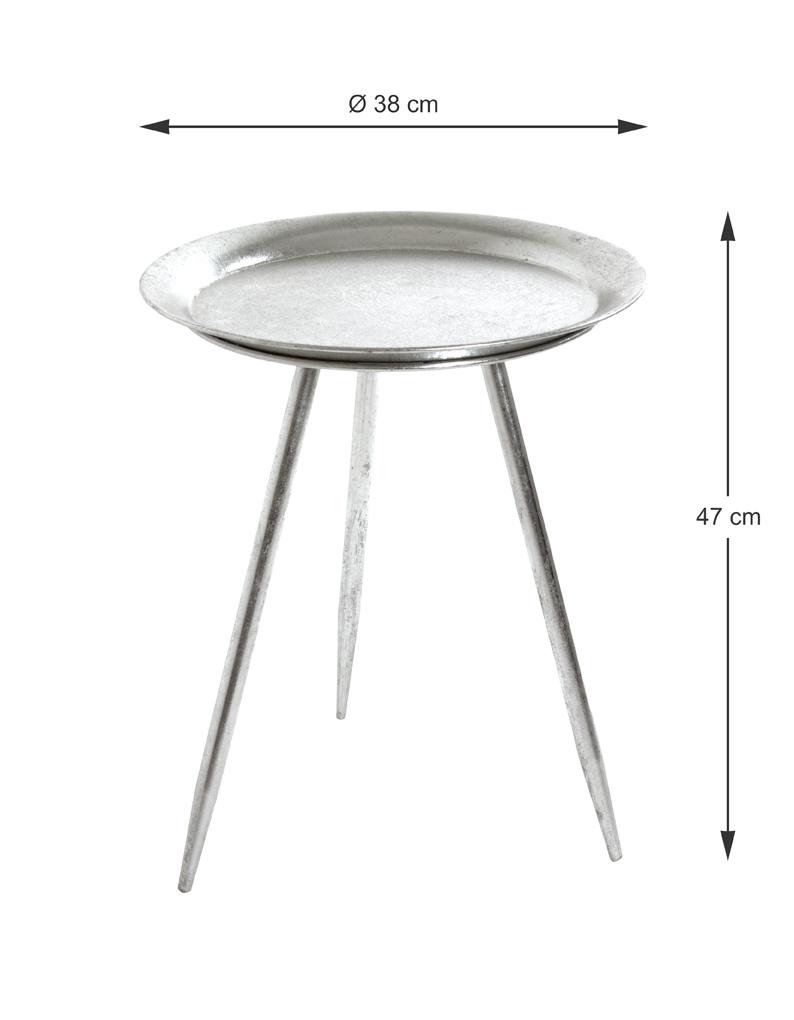 Mizica Franz 2 - srebrne barve, Moderno, kovina (44/54cm) - Mömax