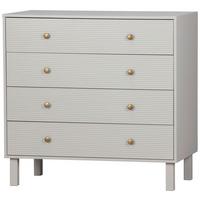 Kommode Madu Hellgrau B: 94cm - Goldfarben/Hellgrau, Design, Holz/Metall (94/91/52cm) - Livetastic