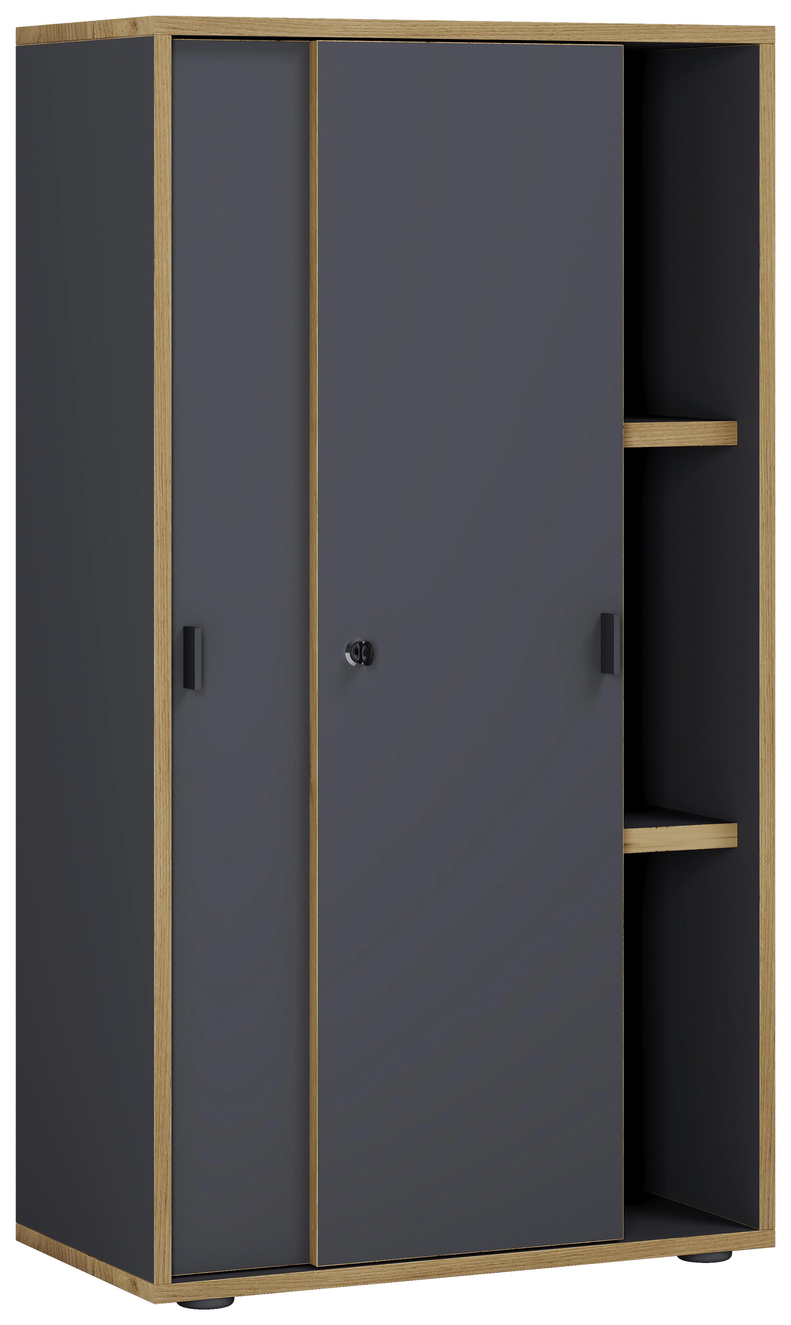 Aktenschrank Salia B60 Anthrazit/Honigeiche - Honigeiche/Anthrazit, Design, Holzwerkstoff (60/110/37cm) - Livetastic