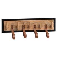 WANDGARDEROBE WL6.786 - Schwarz/Braun, Design, Leder/Holz (60/15/6cm) - MID.YOU