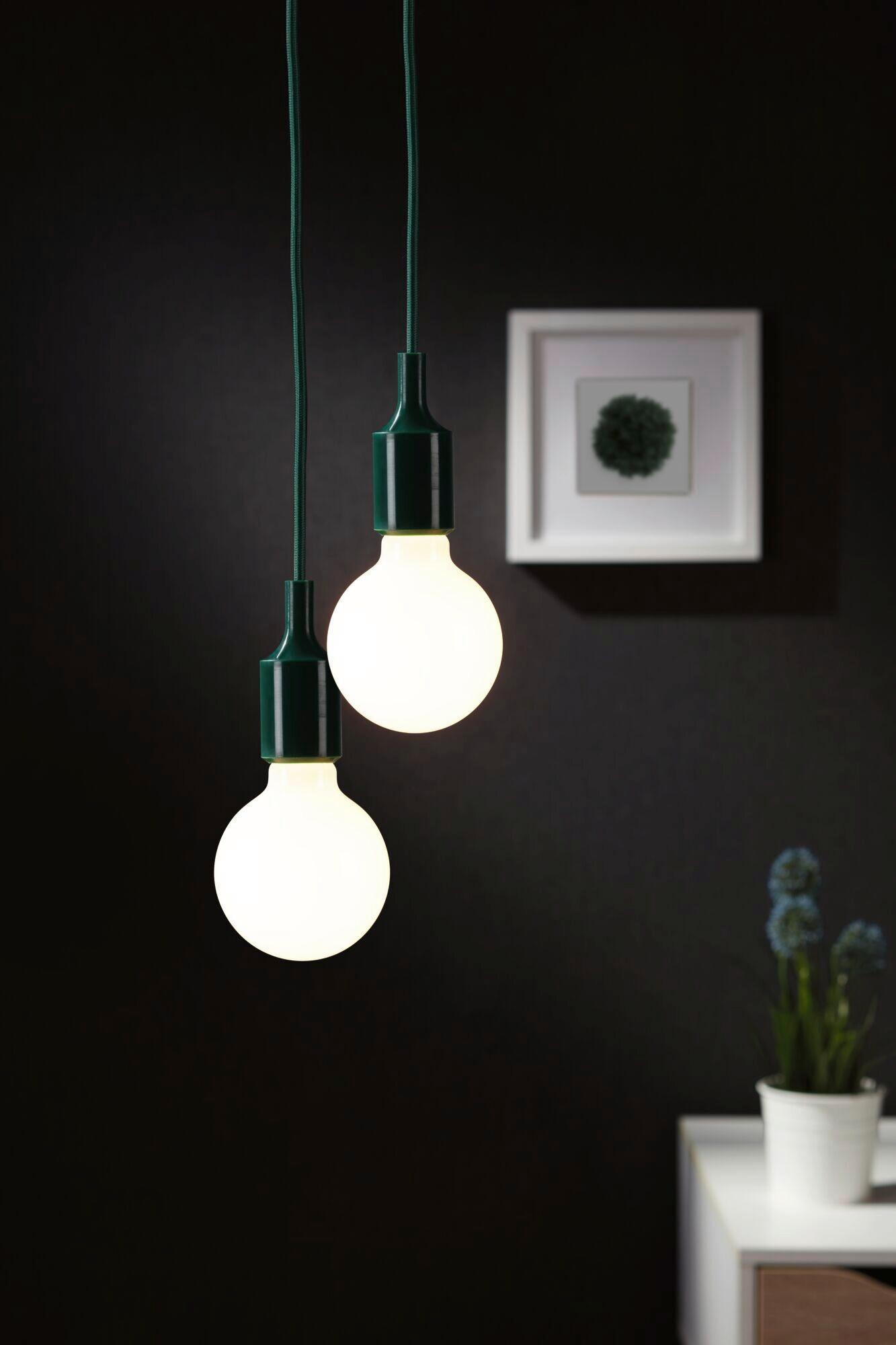 Hängeleuchte Ketil in Grün/Schwarz max. 60 Watt - Schwarz/Grün, Basics, Kunststoff/Textil (9,0/218cm) - Paulmann