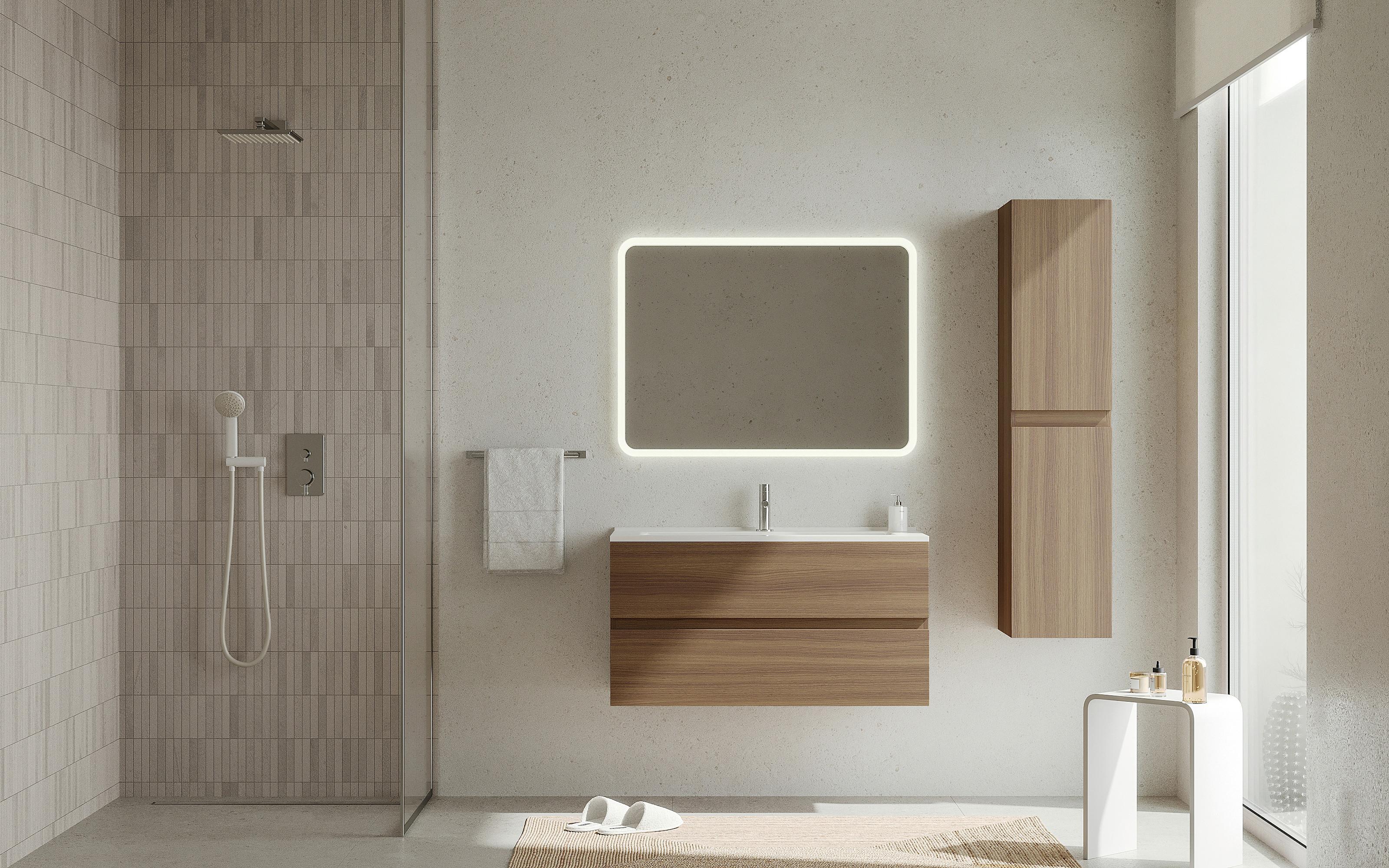 Bază pentru lavoar Easy - nucă/antracit, Modern, material pe bază de lemn (100/51/46cm)