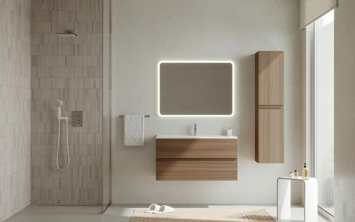 Bază pentru lavoar Easy - nucă/antracit, Modern, material pe bază de lemn (100/51/46cm)