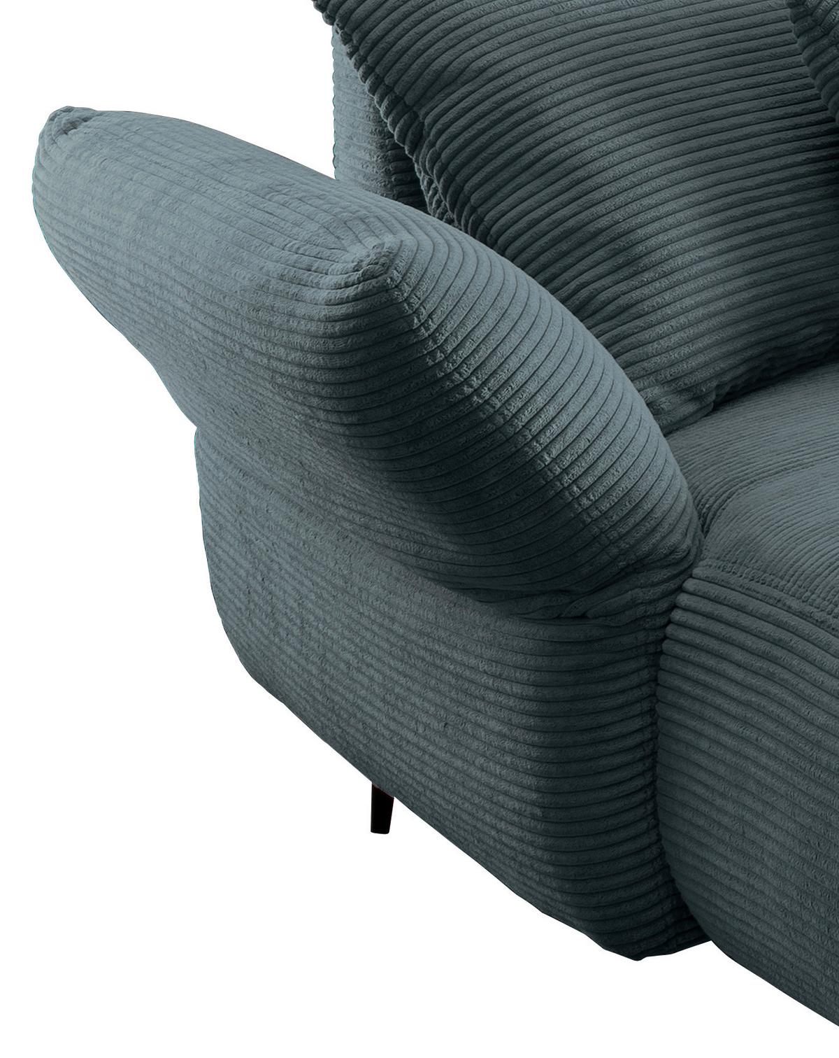 Sedežna Garnitura Vanilla, Barva Petroleja - barve petroleja/črna, Design, kovina/tekstil (178/264-302cm) - Modern Living