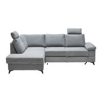 Ecksofa Sara Grau - Schwarz/Grau, MODERN, Textil/Metall (189/87-103/250cm) - Mömax