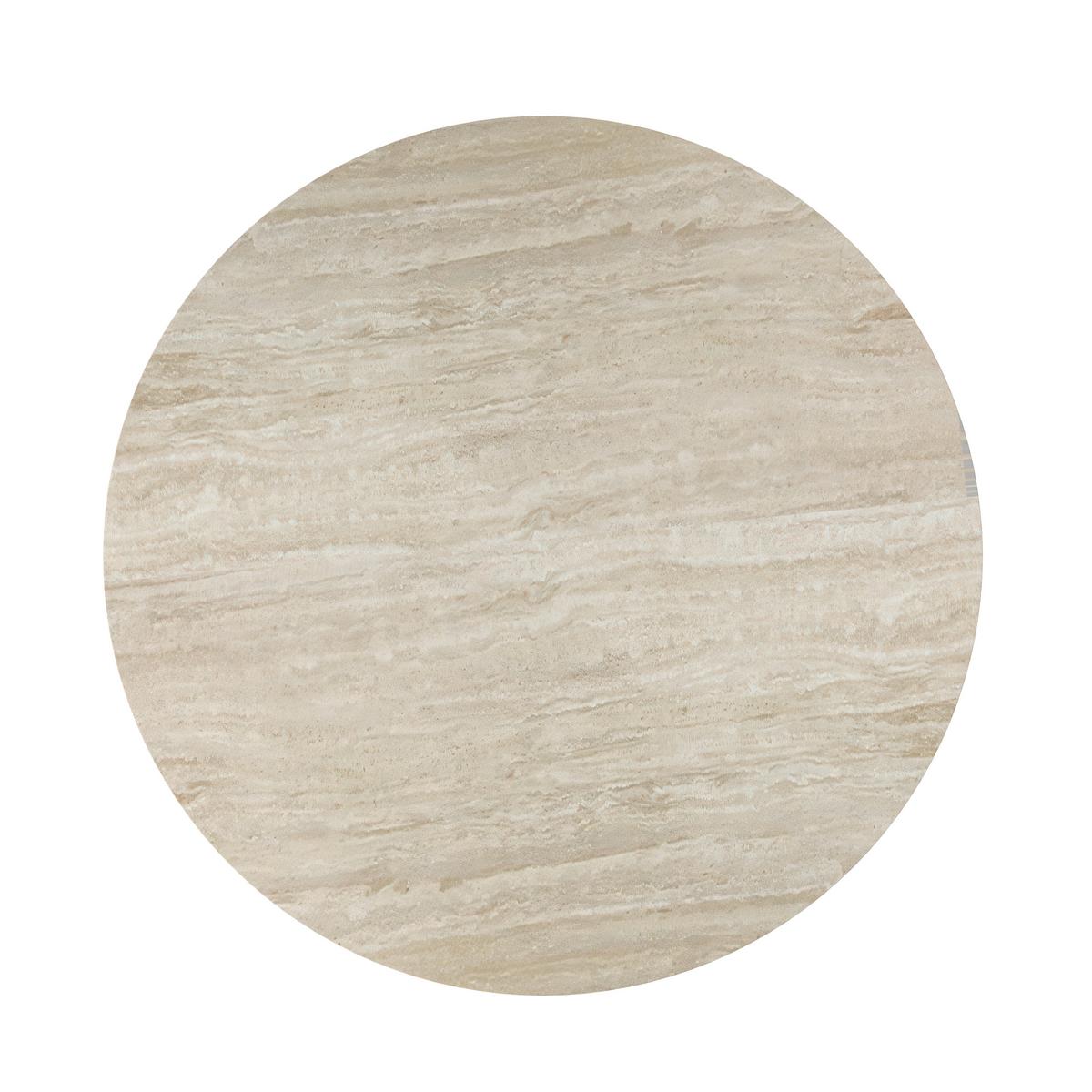 Jedilna Miza Kiano, Naravne Barve, Porcelan, Ø 130cm - krem barve/naravne barve, Moderno, leseni material/les (130/75cm) - Bessagi Home