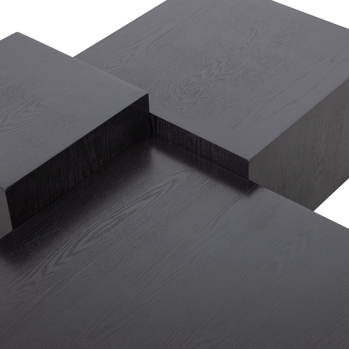 Beistelltisch PIM 3-tlg. Schwarz - Schwarz, Design, Holzwerkstoff - Livetastic