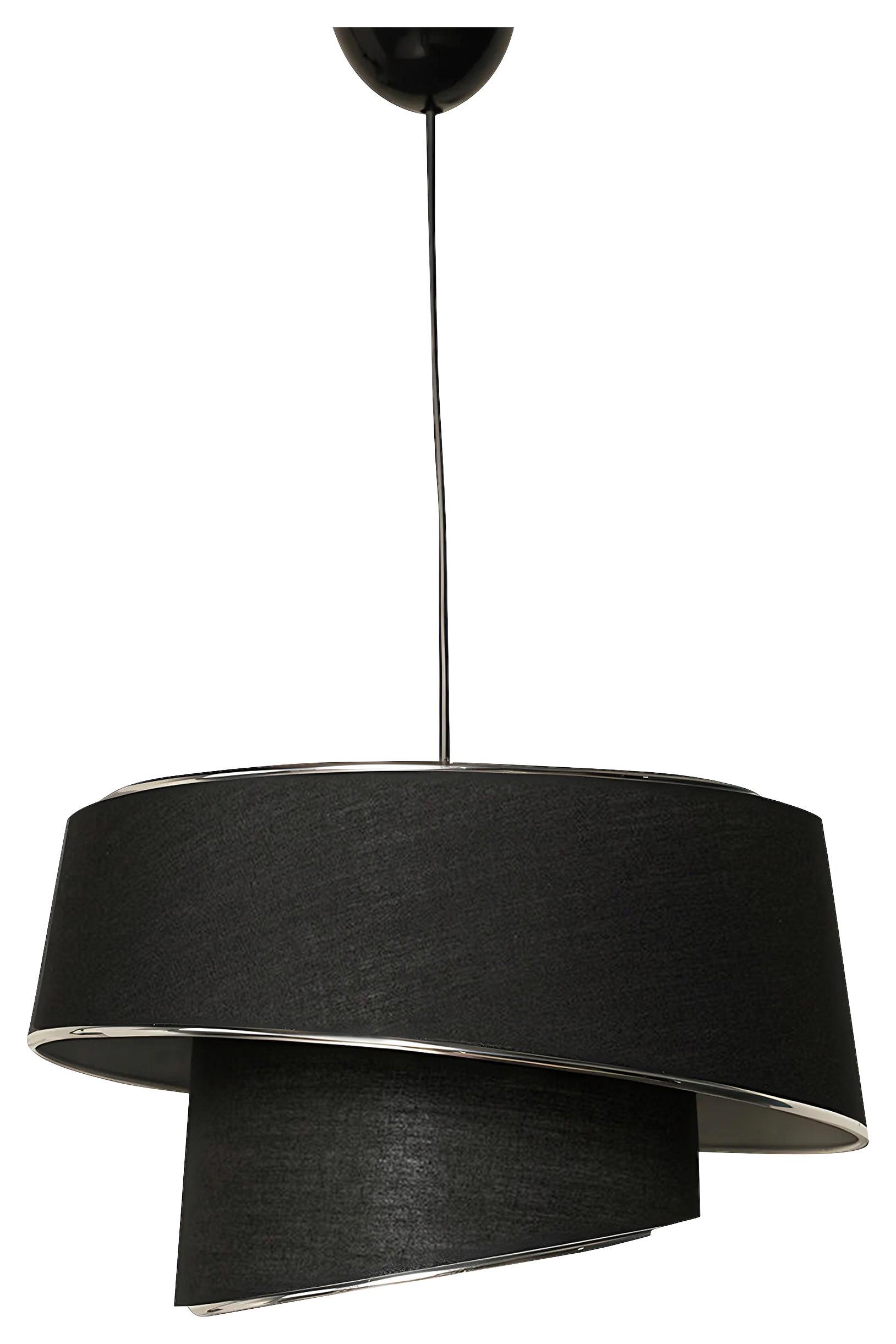 LAMPA WISZĄCA BARETTE - SILVER, BLACK - kolor srebrny/czarny, Design, tworzywo sztuczne/metal (32/70cm) - P & B
