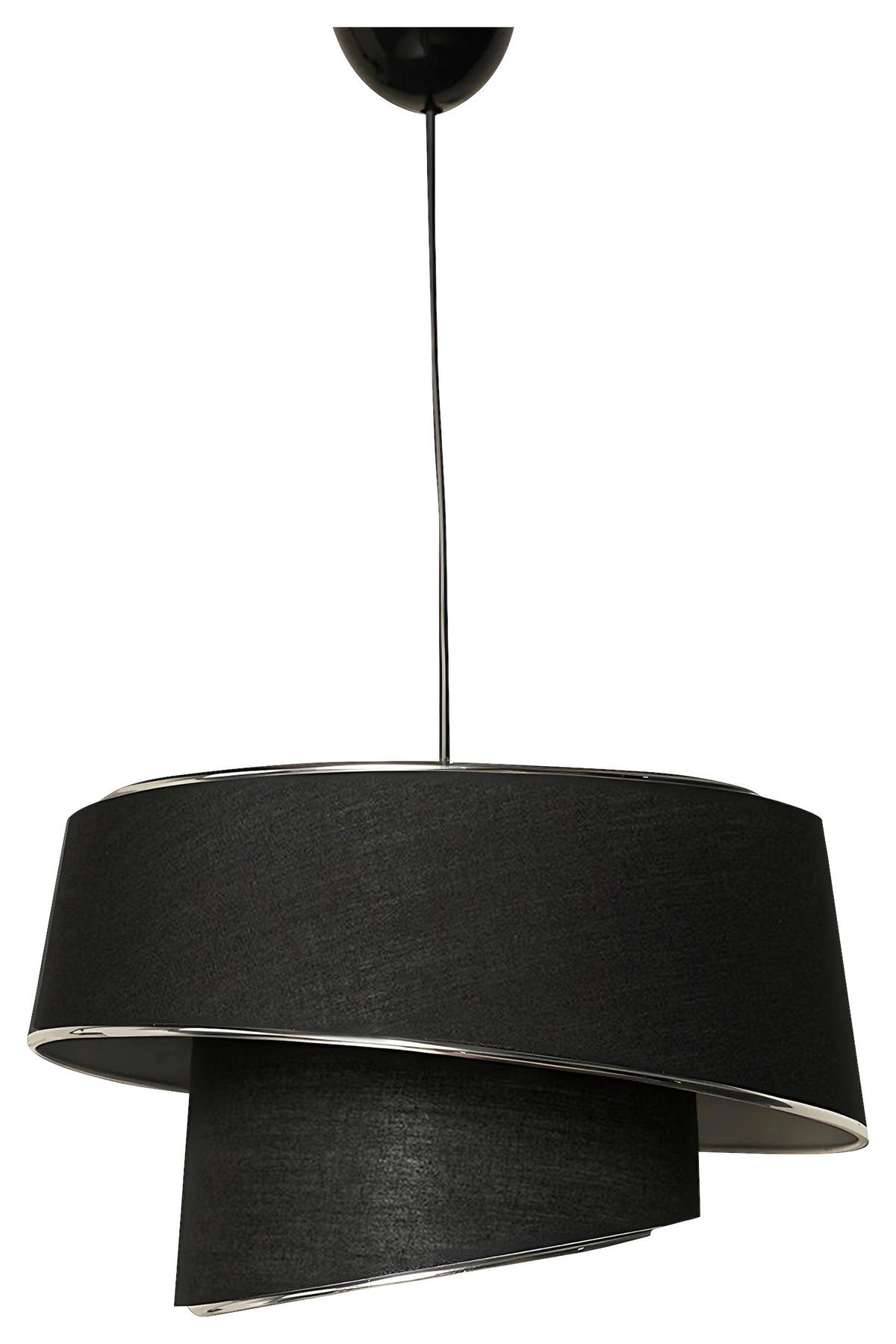LAMPA WISZĄCA BARETTE - SILVER, BLACK - kolor srebrny/czarny, Design, tworzywo sztuczne/metal (32/70cm) - P & B