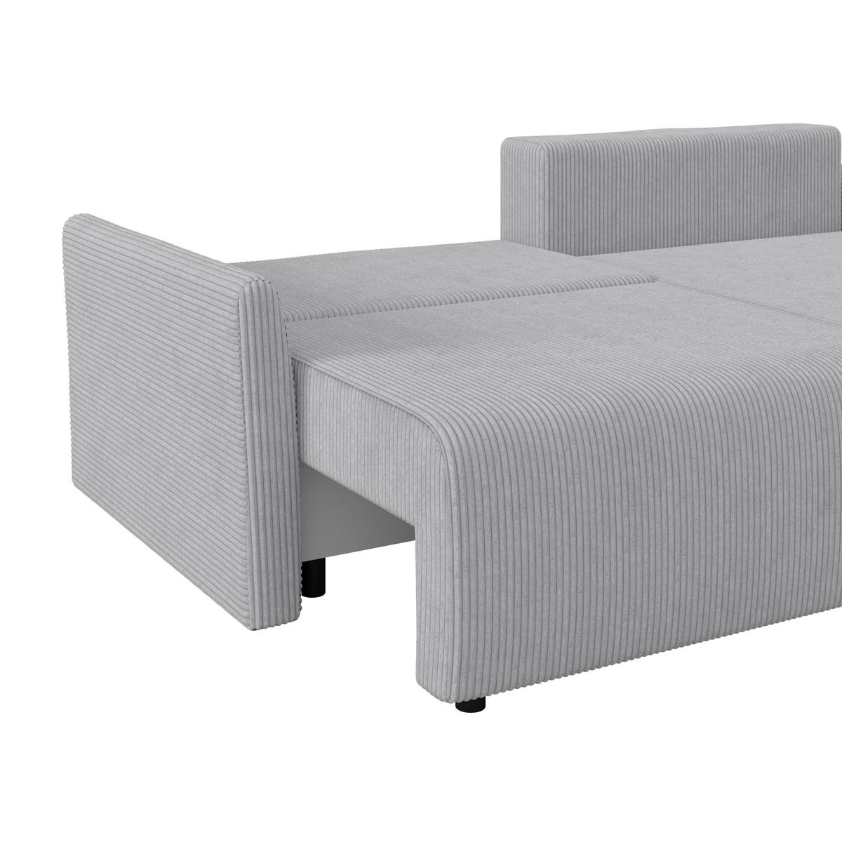 Kutna Garnitura Sonos - srebrne boje/crna, Moderno, tekstil (228/146cm) - Modern Living