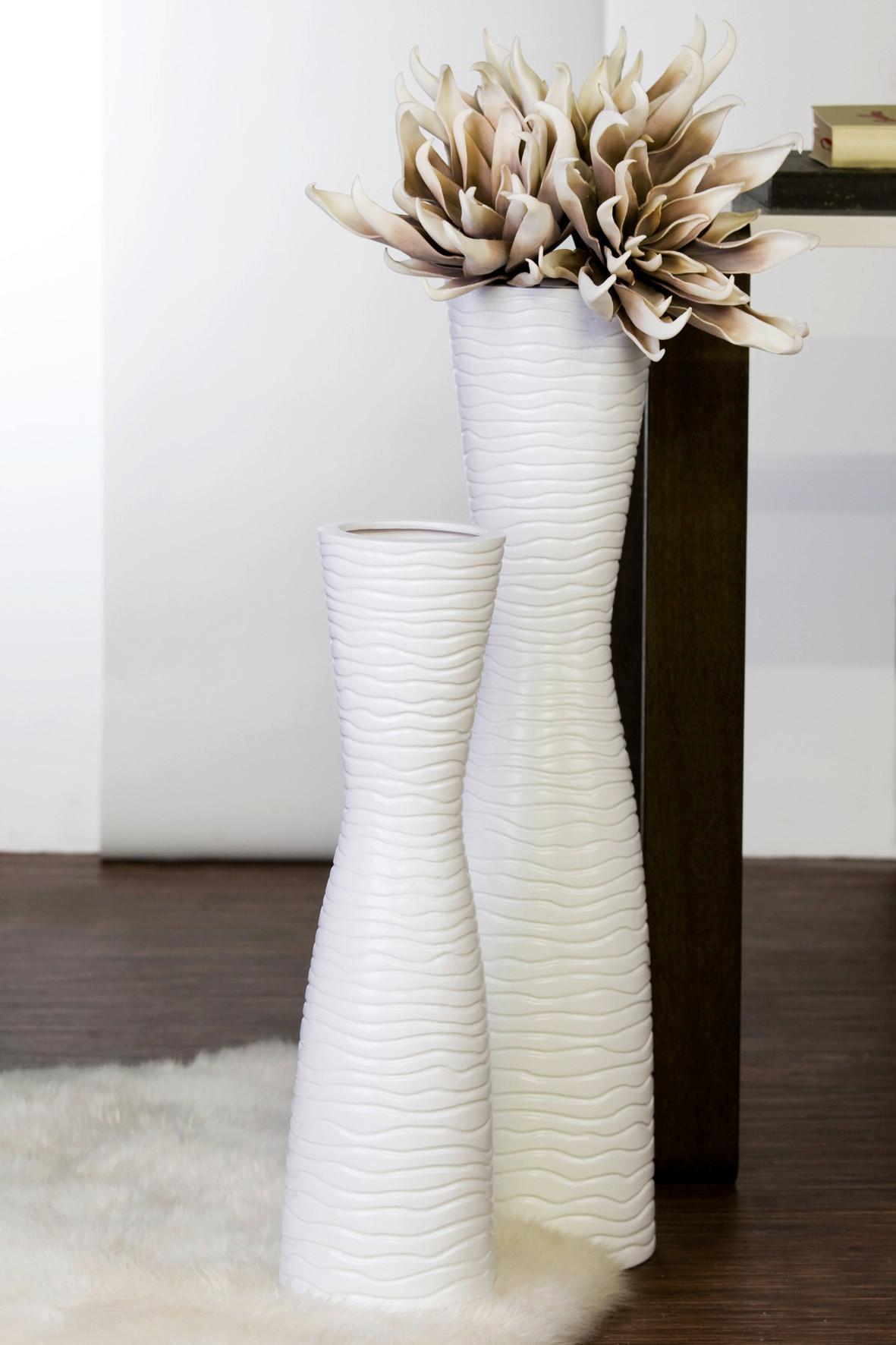Bodenvase Weiß - Weiß, Basics, Keramik (16/77/16cm)
