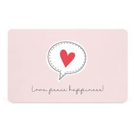 Schneidebrett Love Peace Happiness in Rosa - Rot/Schwarz, KONVENTIONELL (23,3/14,3/0,2cm)