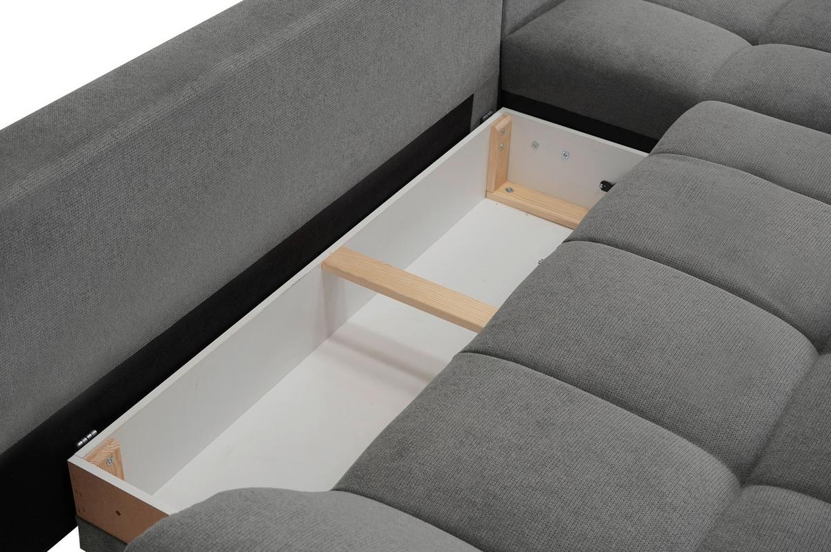 Sarokkanapé Erice - sötétszürke, Design, textil (312/198cm) - Livetastic