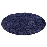 Hochflorteppich Life Dunkelblau Ø ca. 80cm - Dunkelblau, KONVENTIONELL, Textil (80cm) - Novel
