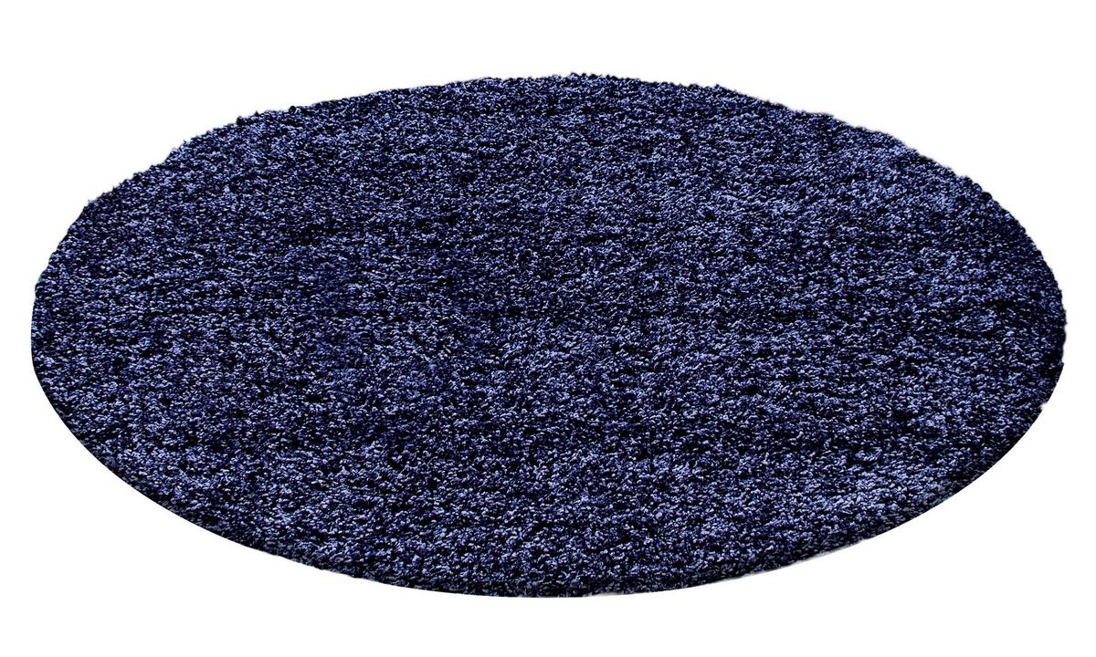 Hochflorteppich Life Dunkelblau Ø ca. 80cm - Dunkelblau, KONVENTIONELL, Textil (80cm) - Novel