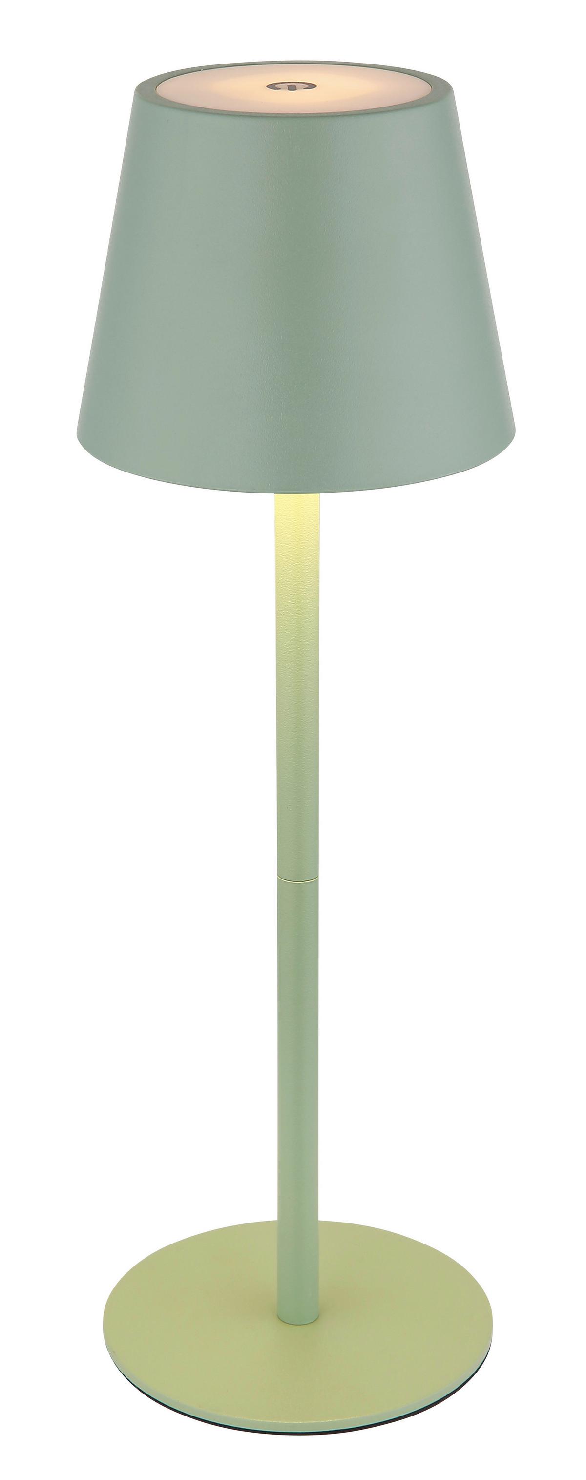 LED-Tischleuchte Vannie Hellgrün max. 3 Watt - Hellgrün, Design, Kunststoff/Metall (11,5/36cm) - Globo