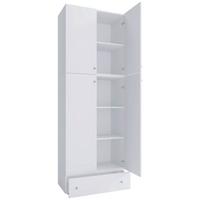 Kleiderschrank Lona XXL Weiß ca. 70x200x39 cm - Weiß/Grau, MODERN, Holzwerkstoff/Kunststoff (70/200/39cm) - MID.YOU