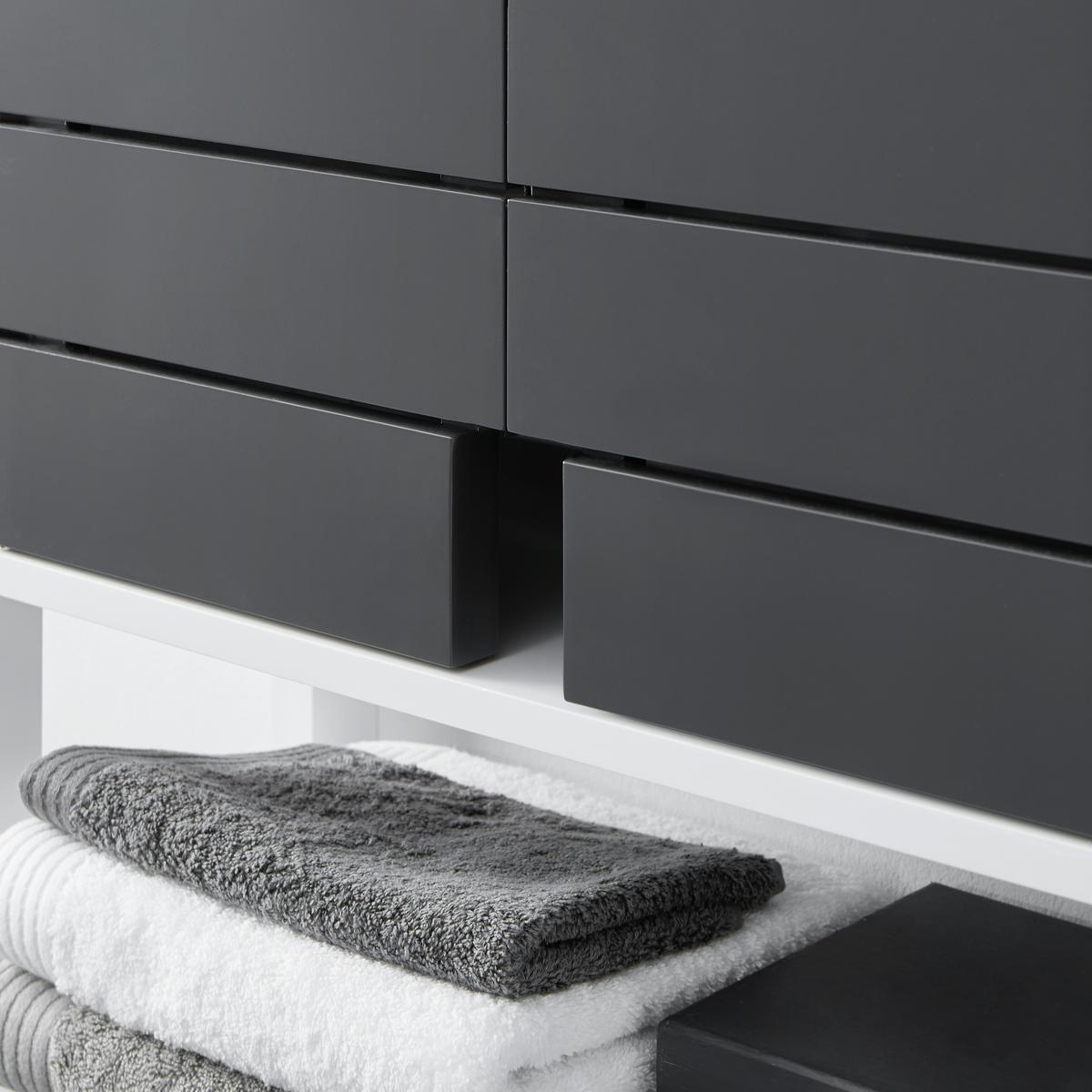 Hängeschrank Tia Grau/Weiß ca. 60x70x23 cm - Weiß/Grau, MODERN (60/70/23cm) - Bessagi Home