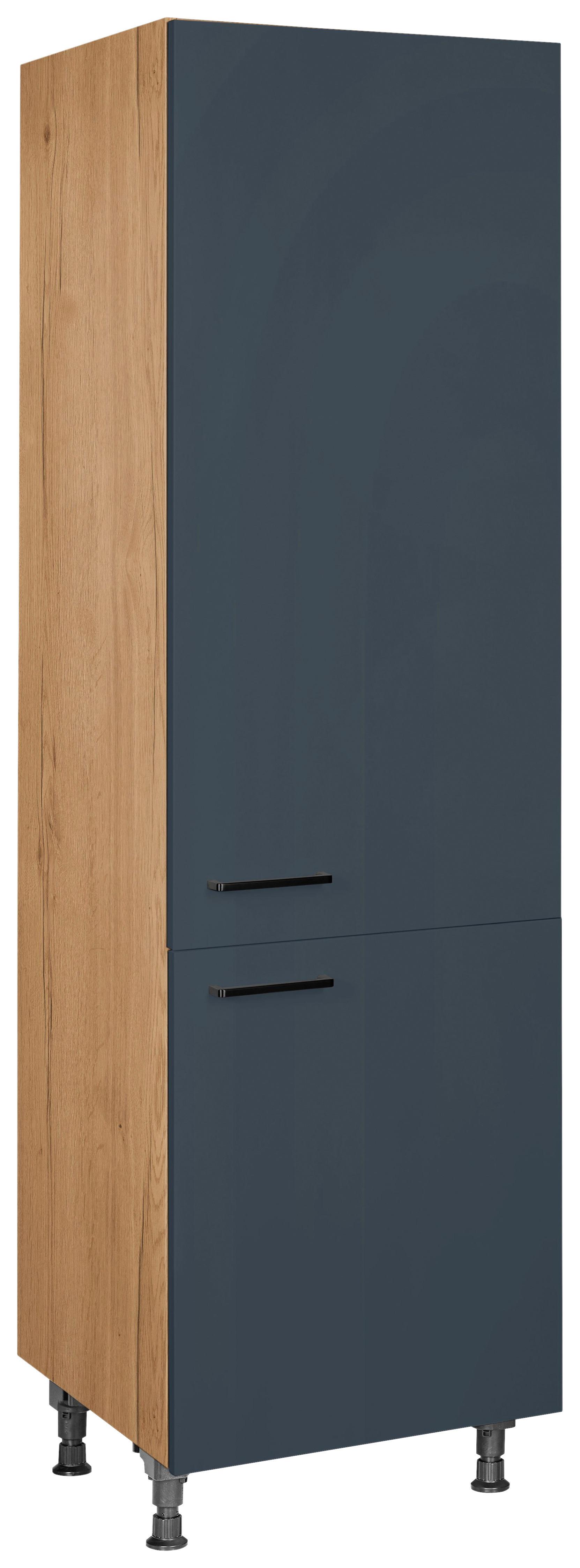 Geschirrschrank Easytouch Blau - Blau/Eichefarben, MODERN, Holzwerkstoff/Metall (60/216,6/58cm) - Nobilia