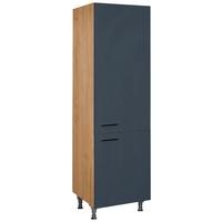 Geschirrschrank Easytouch Blau - Blau/Eichefarben, MODERN, Holzwerkstoff/Metall (60/216,6/58cm) - Nobilia