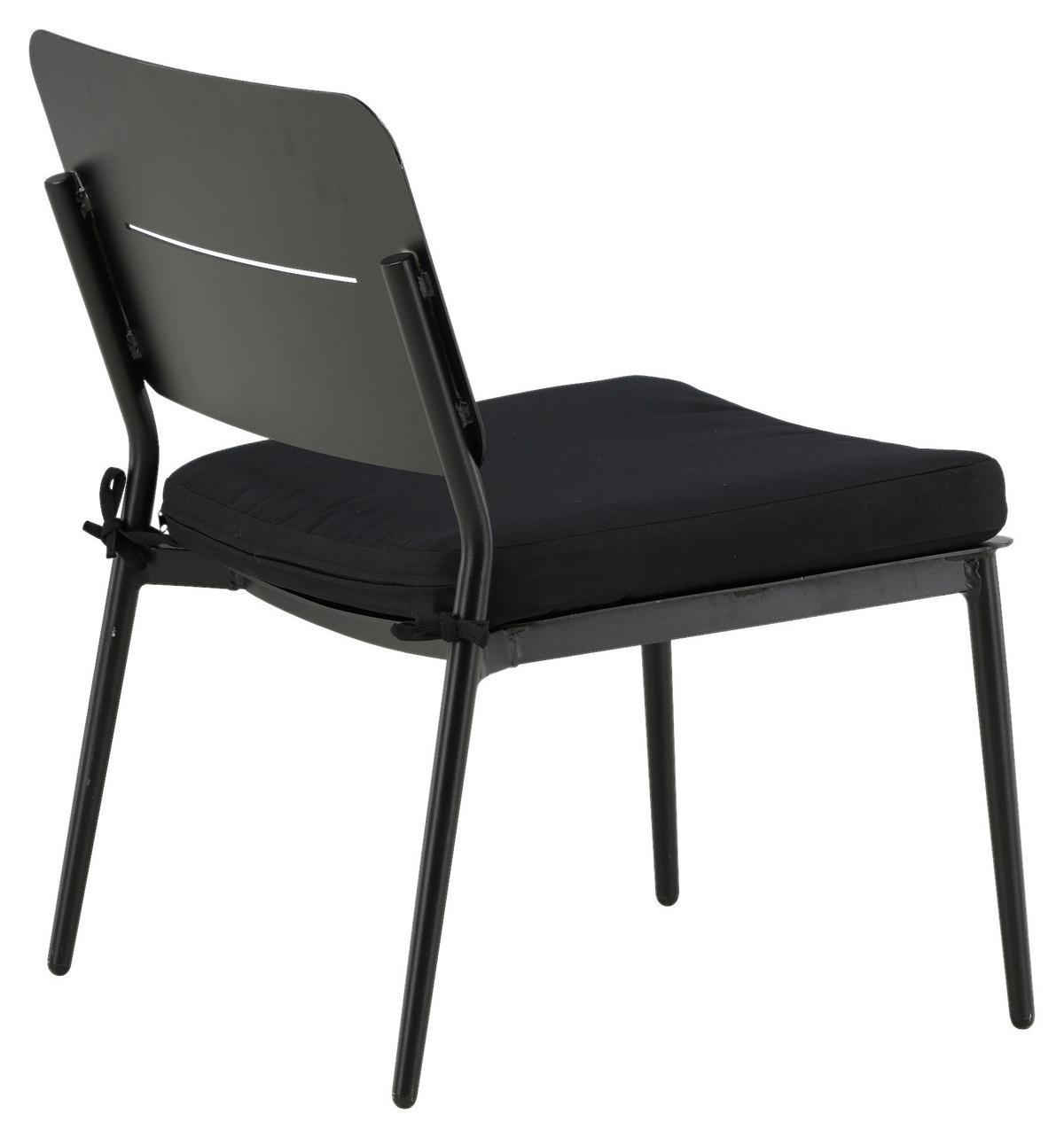 Loungesessel-2er Set Lina ca. 55x73x59 cm Schwarz - Schwarz, KONVENTIONELL, Textil/Metall (55/73/59cm) - Gardenson