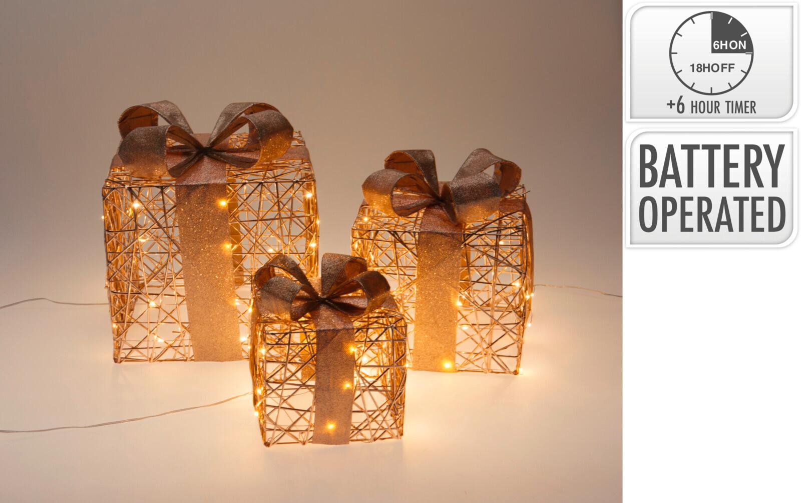 LED-Weihnachtsfigur ERY - Goldfarben, Metall (25/25/30cm)