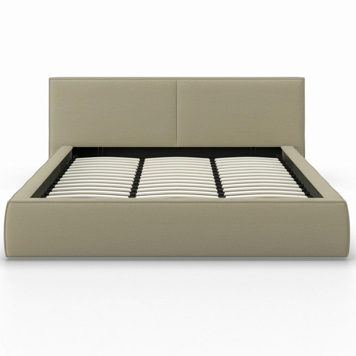 Pat tapițat Serena 180x200 cm Olive - verde/negru, Modern, lemn/metal (180/200cm) - Bessagi Home